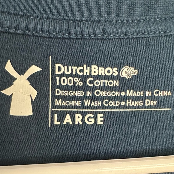 Dutch Bros Coffee Blue Crewneck T- Medium+ LARGE+XXL Sunshine Rare 2X - Picture 5 of 9